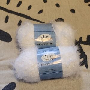 Yarn Bee Infatuation White Yarn 2 Skeins